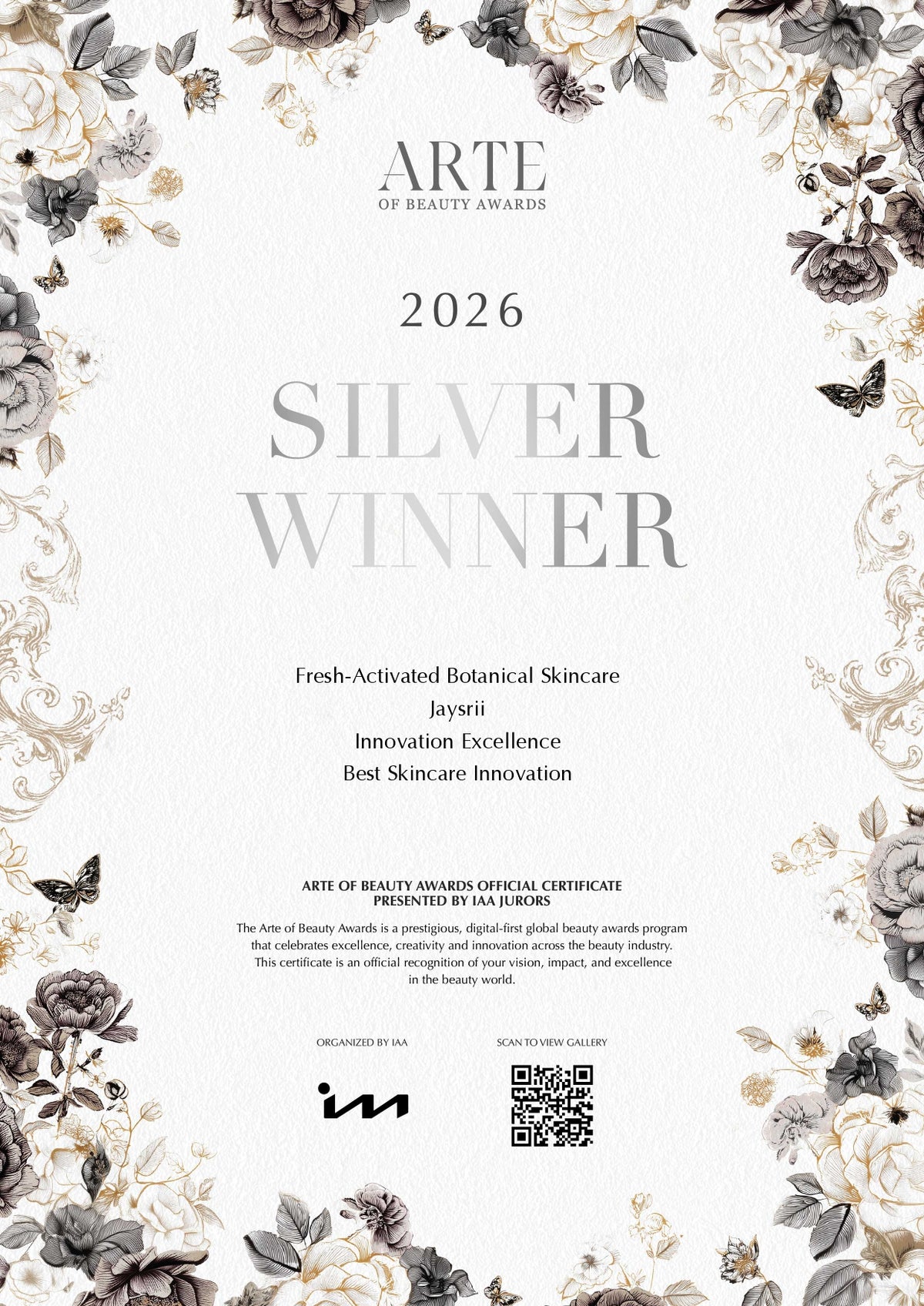Jaysrii Wins Best Skincare Innovation at Arte of Beauty Awards